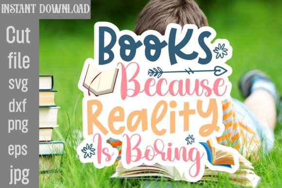 Books Because Reality is Boring SVG