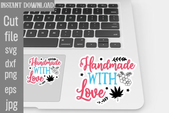 Handmade with Love SVG Stickers for Crafts and Graphics