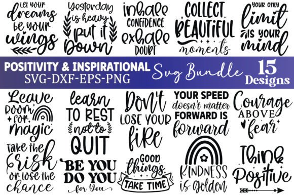 Positivity Inspirational SVG Bundle