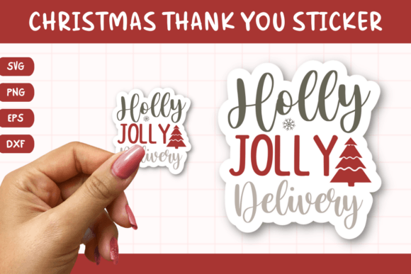Printable Christmas Thank You Sticker 3: Graphics & Crafts for Holiday Design