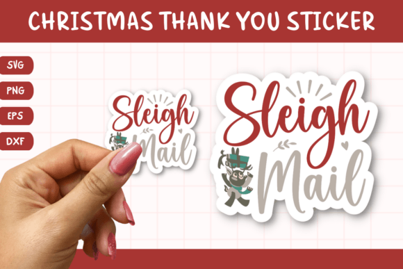 Printable Christmas Thank You Sticker 4: Graphics & Crafts for Holiday Content